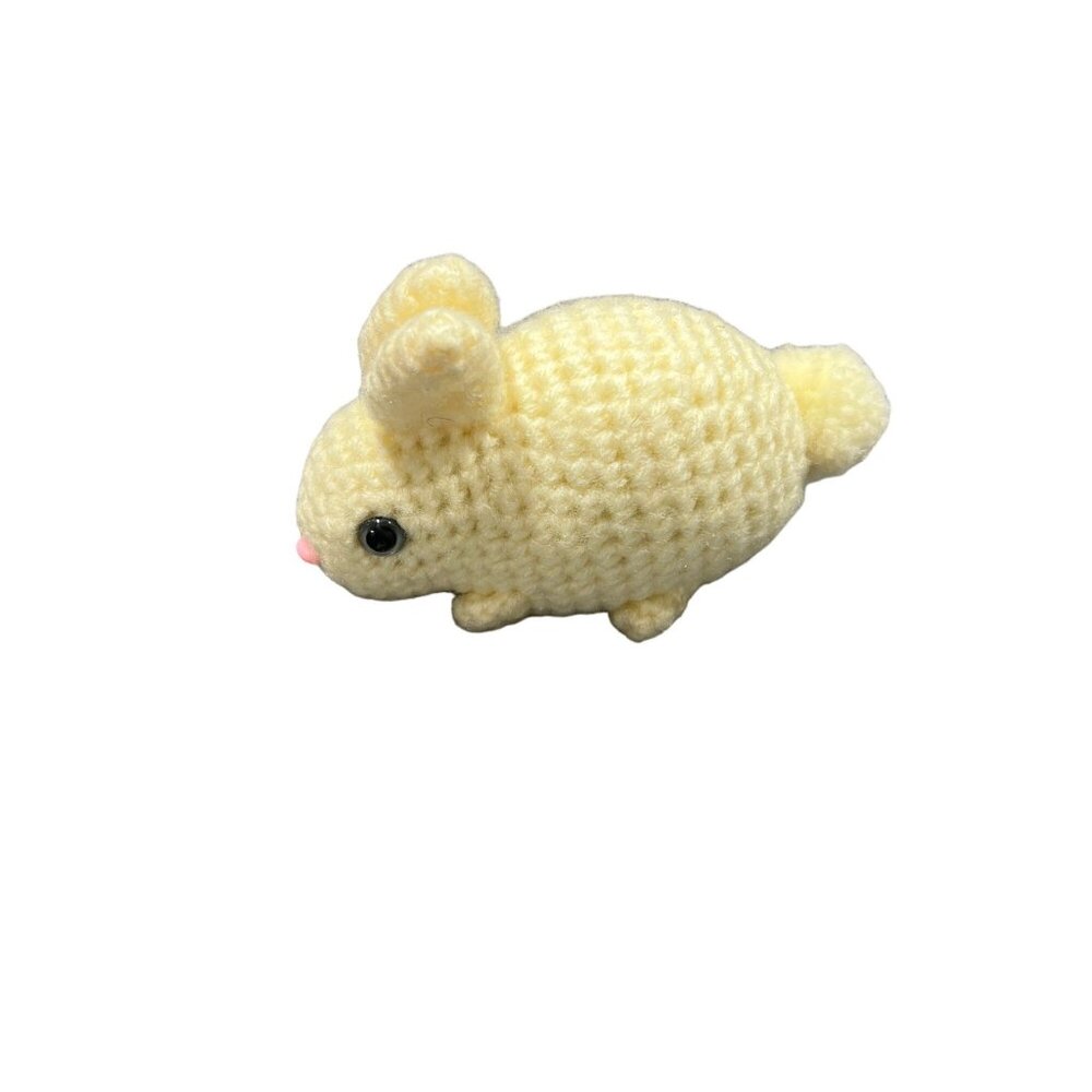 Handmade Amigurumi Knit Japanese Art 4" Yarn Rabbit Bunny Plush‎